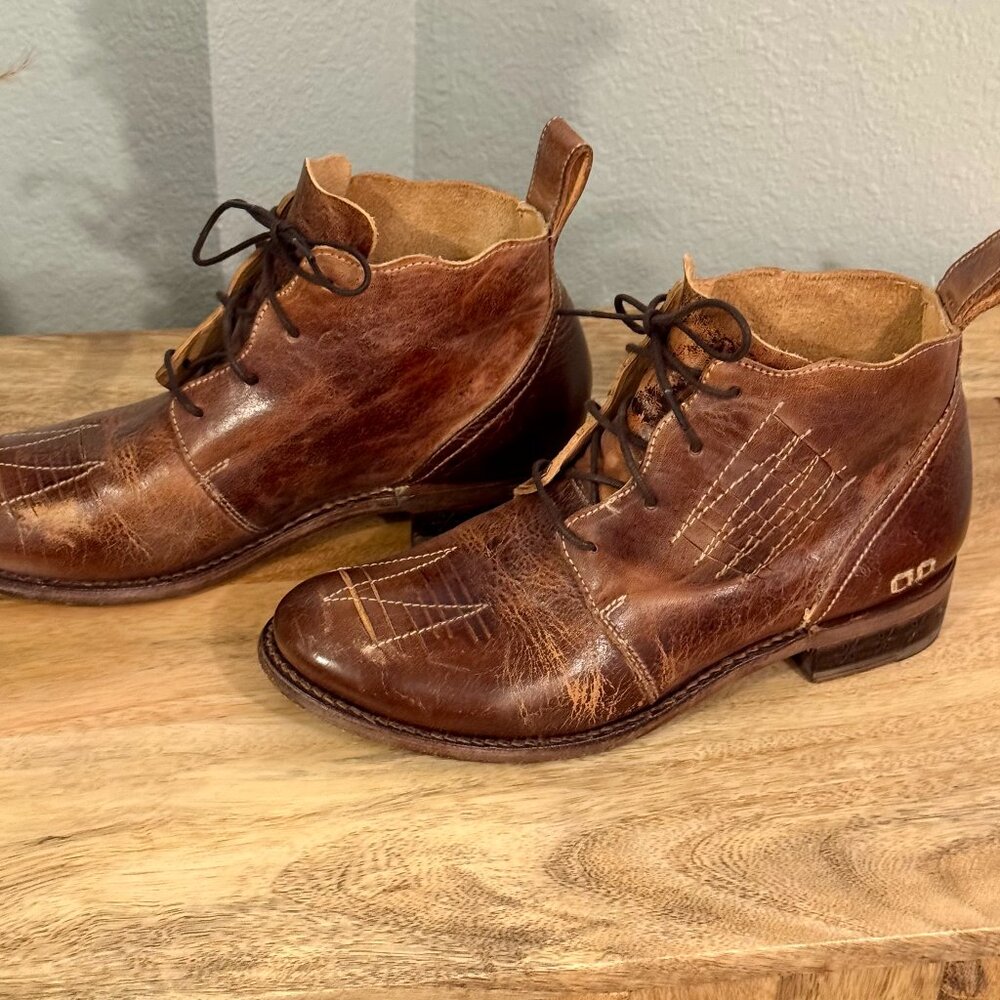 🤎 Gorgeous Bed Stu Brown Leather Ankle Boots - Picture 3 of 13
